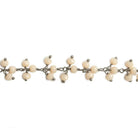 3mm Angel Skin Peach Crystal rondelle Black Dangling Chain by the foot 97 beads - The Bead Traders