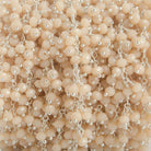 3mm Angel Skin Peach Crystal rondelle Silver Dangling Chain by the foot 97 beads - The Bead Traders