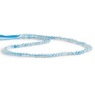 3mm Aquamarine Microfaceted Round Beads 12 inch 105 pieces - The Bead Traders