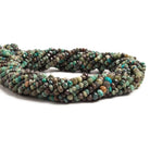 3mm Azurite faceted rondelle beads 13 inch 145 pieces - The Bead Traders
