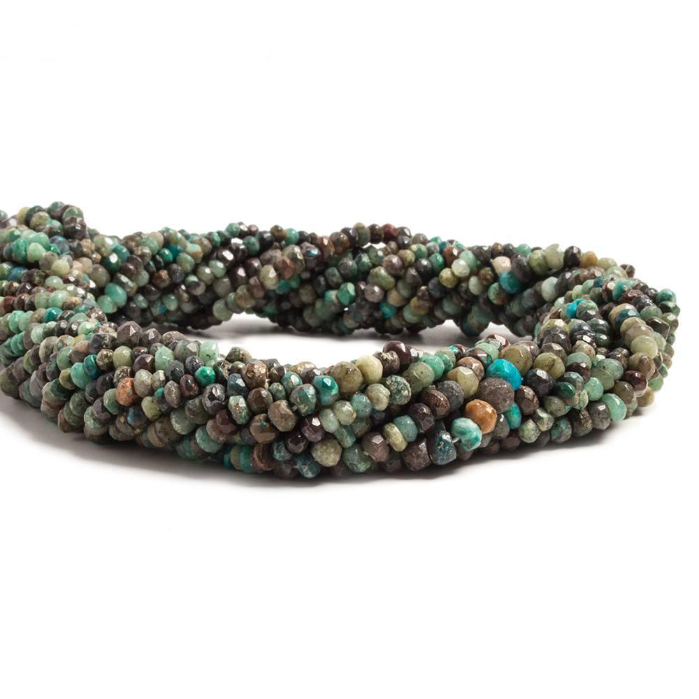 3mm Azurite faceted rondelle beads 13 inch 145 pieces - The Bead Traders