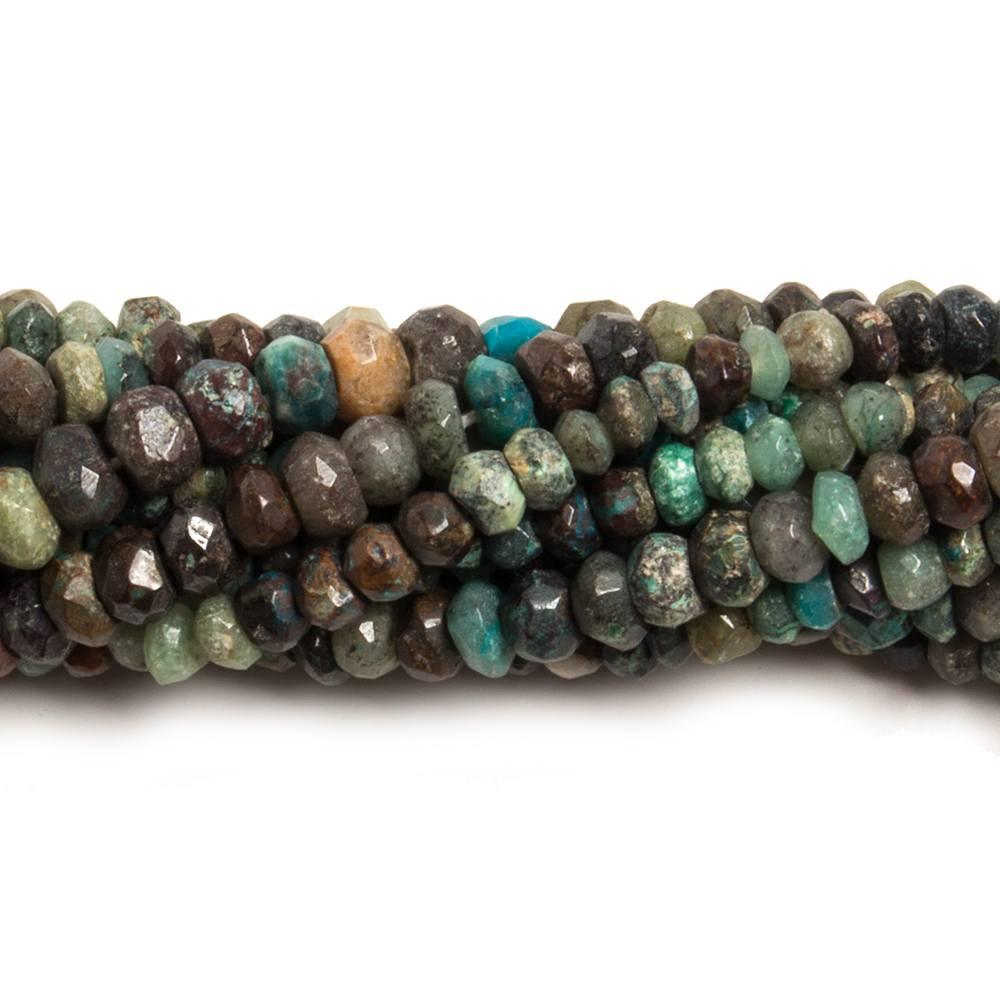 3mm Azurite faceted rondelle beads 13 inch 145 pieces - The Bead Traders