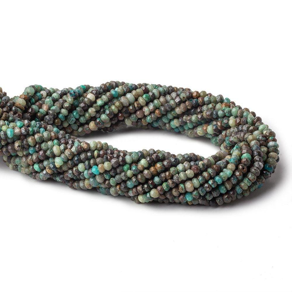 3mm Azurite faceted rondelle beads 13 inch 145 pieces - The Bead Traders