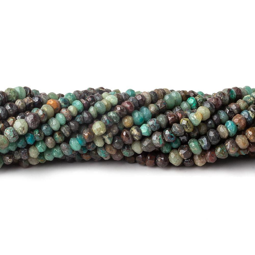 3mm Azurite faceted rondelle beads 13 inch 145 pieces - The Bead Traders