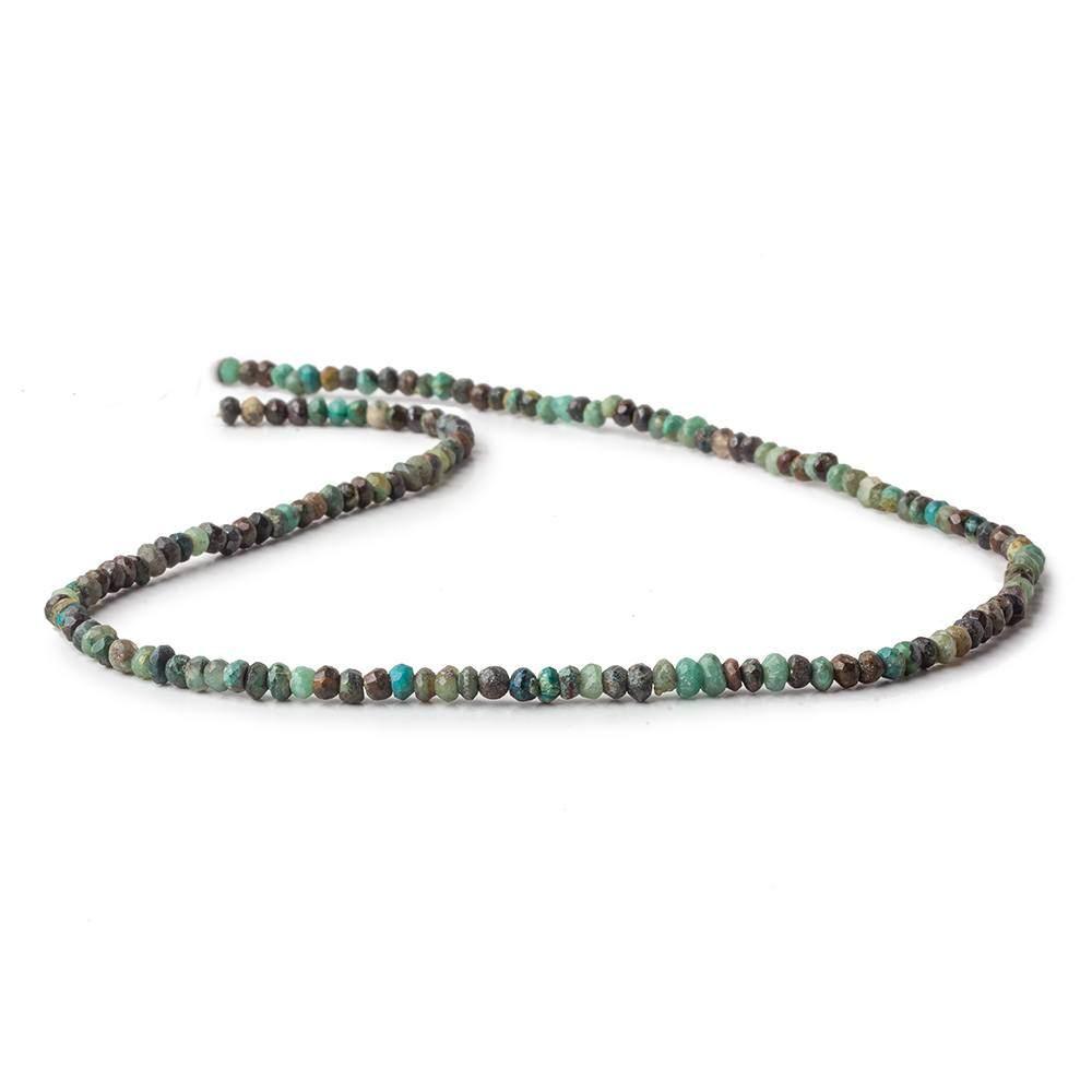 3mm Azurite faceted rondelle beads 13 inch 145 pieces - The Bead Traders