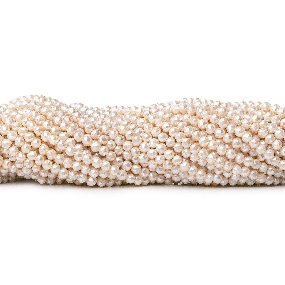 3mm Ballet Pink Shell Pearl micro faceted round beads 13 inch 133 pieces - The Bead Traders