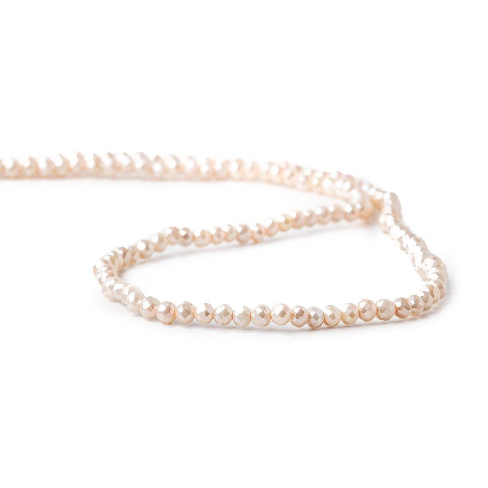 3mm Ballet Pink Shell Pearl micro faceted round beads 13 inch 133 pieces - The Bead Traders