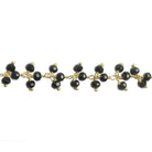 3mm Black Crystal rondelle Gold Dangling Chain by the foot 97 beads - The Bead Traders