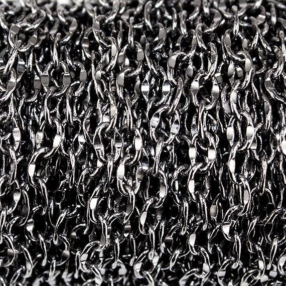 3mm Black Gold plated Divot Oval Link Chain 3 Feet