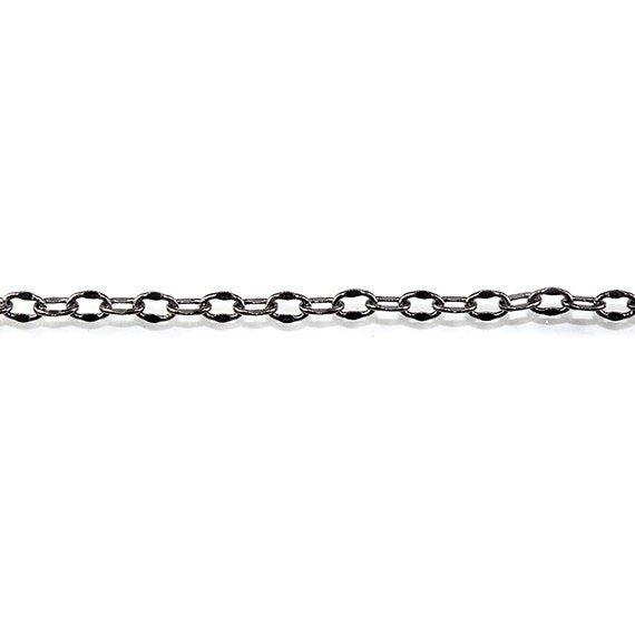 3mm Black Gold plated Divot Oval Link Chain by the Foot - The Bead Traders