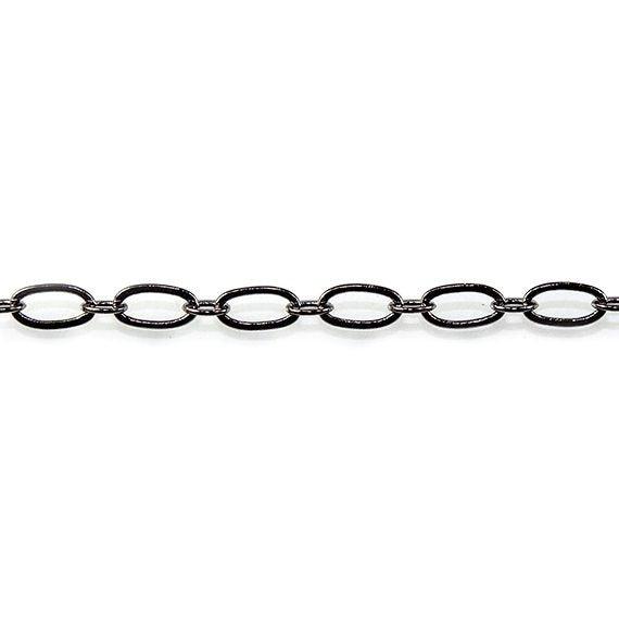3mm Black Gold plated Drawn Oval & Link Chain by the Foot - The Bead Traders