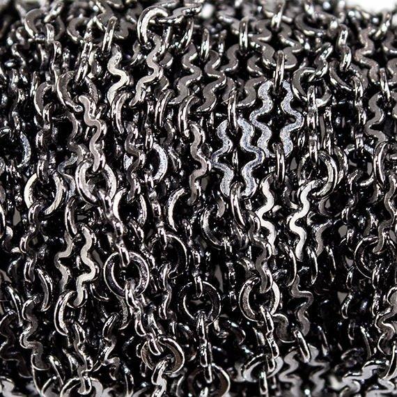 3mm Black Gold plated Fancy Cross Link Chain by the Foot - The Bead Traders