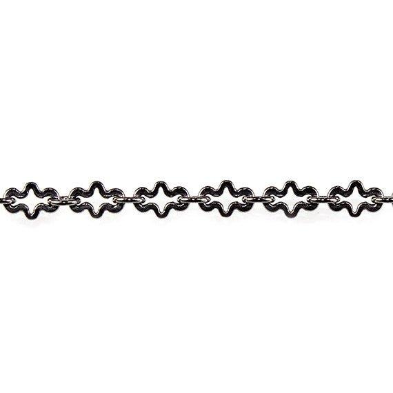 3mm Black Gold plated Fancy Cross Link Chain by the Foot - The Bead Traders