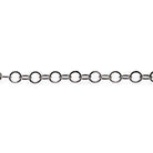 3mm Black Gold plated Flat Round Link Chain by the Foot - The Bead Traders
