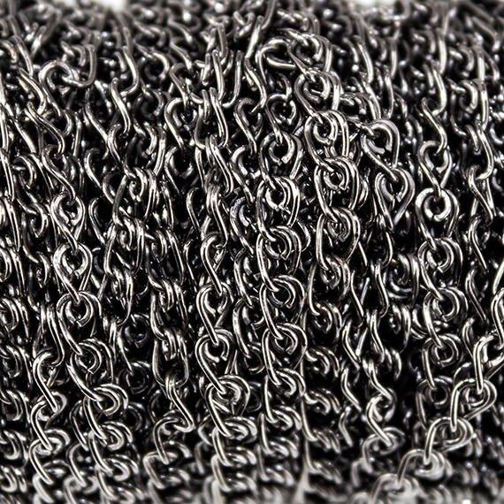 3mm Black Gold plated Loop Link Chain 3 Feet