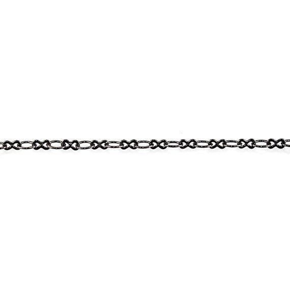 3mm Black Gold plated Oval and Bowtie Link Chain by the Foot - The Bead Traders