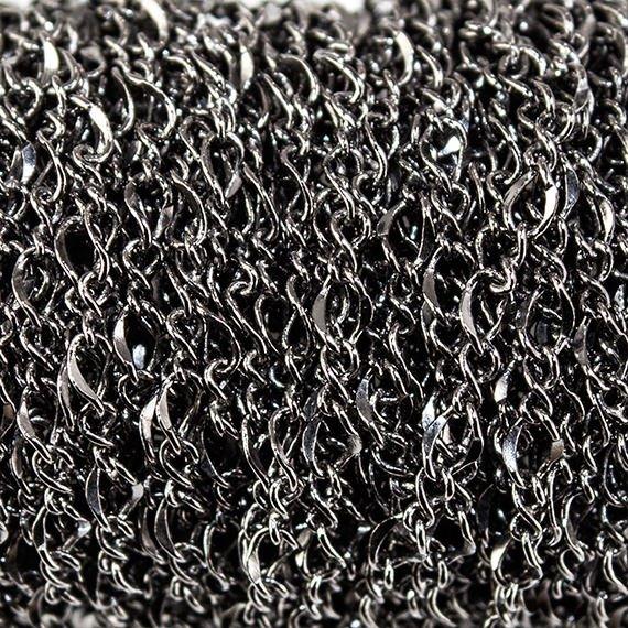 3mm Black Gold plated Oval & Twist Link Chain 3 feet