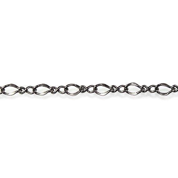 3mm Black Gold plated Oval and Twist Link Chain by the Foot - The Bead Traders