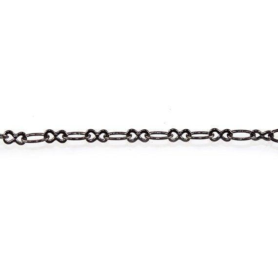 3mm Black Gold plated Roval and Bowtie Link Chain by the Foot - The Bead Traders