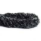 3mm Black Spinel Faceted Coin Beads 14 inch 125 pieces - The Bead Traders