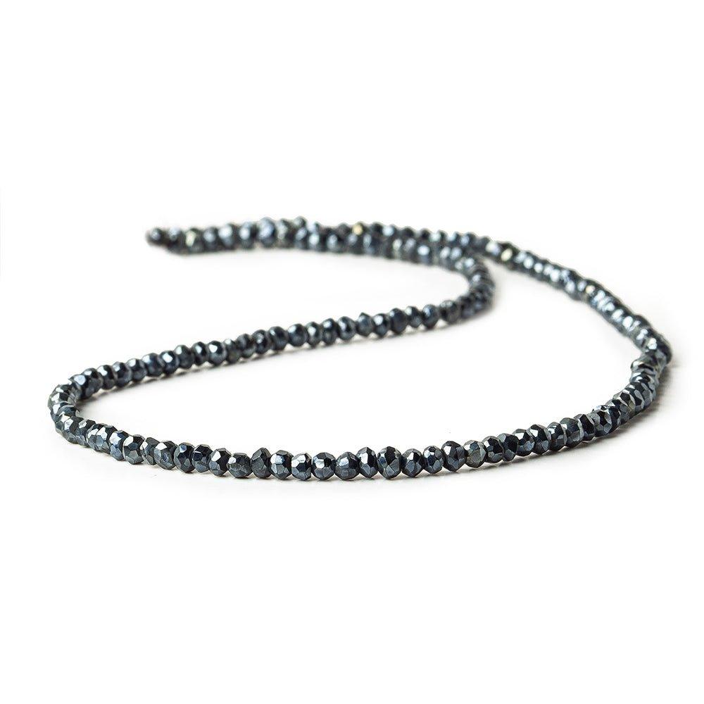 3mm Black Spinel Faceted Rondelle Beads 13 inch 150 pieces - The Bead Traders