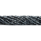 3mm Black Spinel Faceted Rondelle Beads 13 inch 150 pieces - The Bead Traders