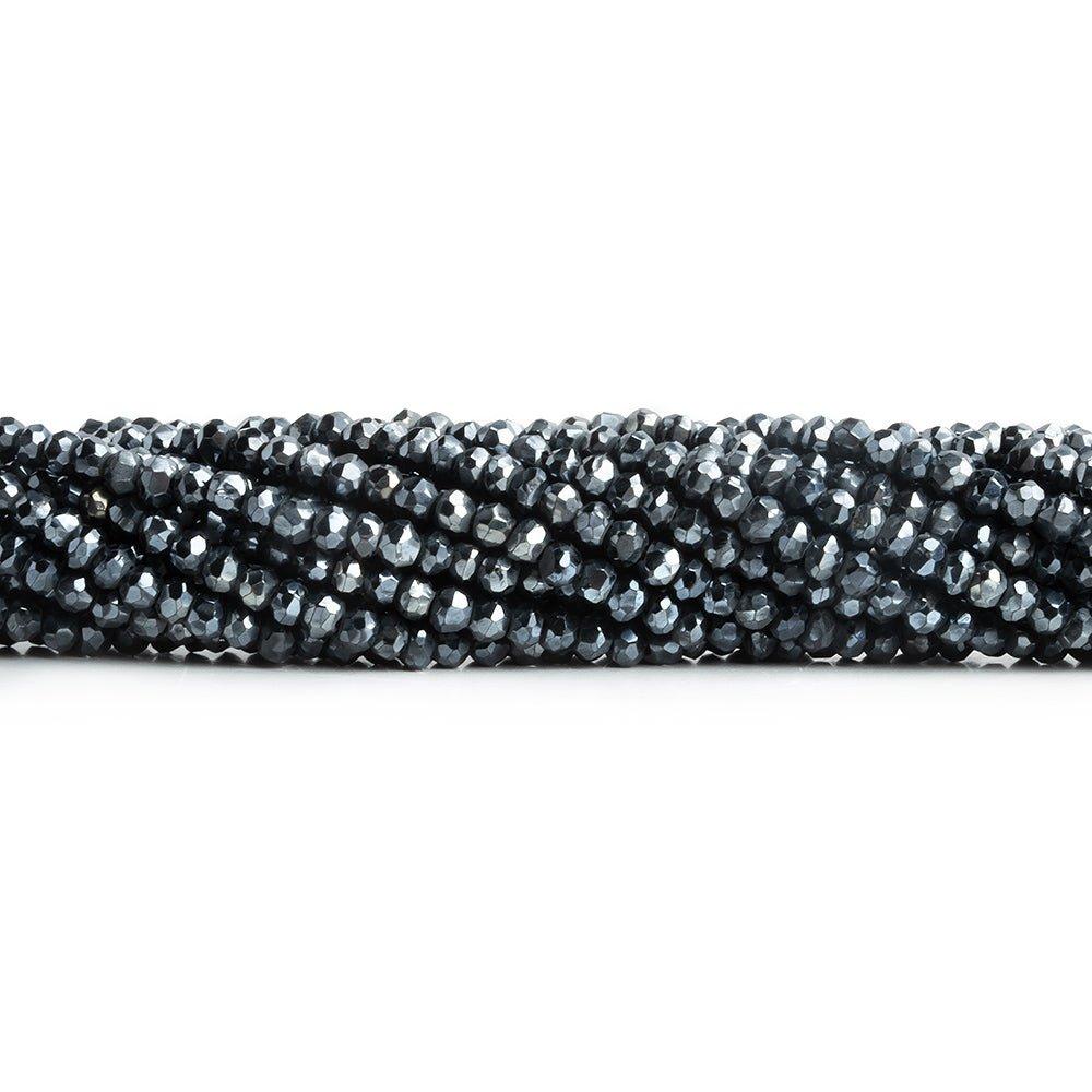 3mm Black Spinel Faceted Rondelle Beads 13 inch 150 pieces - The Bead Traders