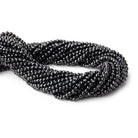 3mm Black Spinel micro faceted round beads 13 inch 110 beads - The Bead Traders
