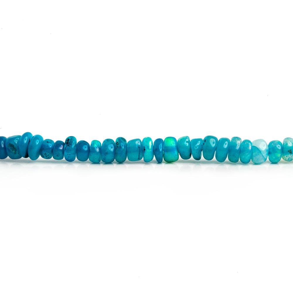 3mm Blue Ethiopian Opal Plain Rondelle Beads 17 inch 250 pieces - The Bead Traders