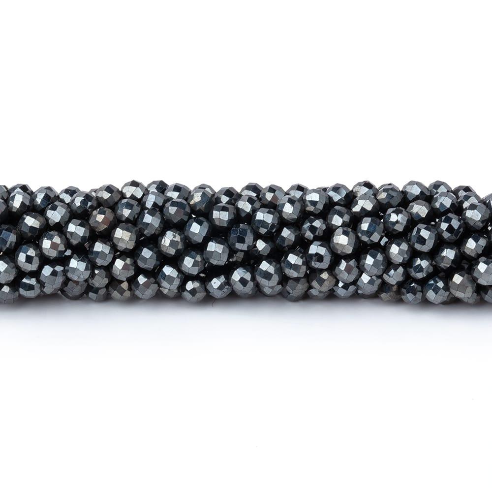 3mm Blue Grey Mystic Black Spinel microfaceted rounds 13 inch 128 beads - The Bead Traders