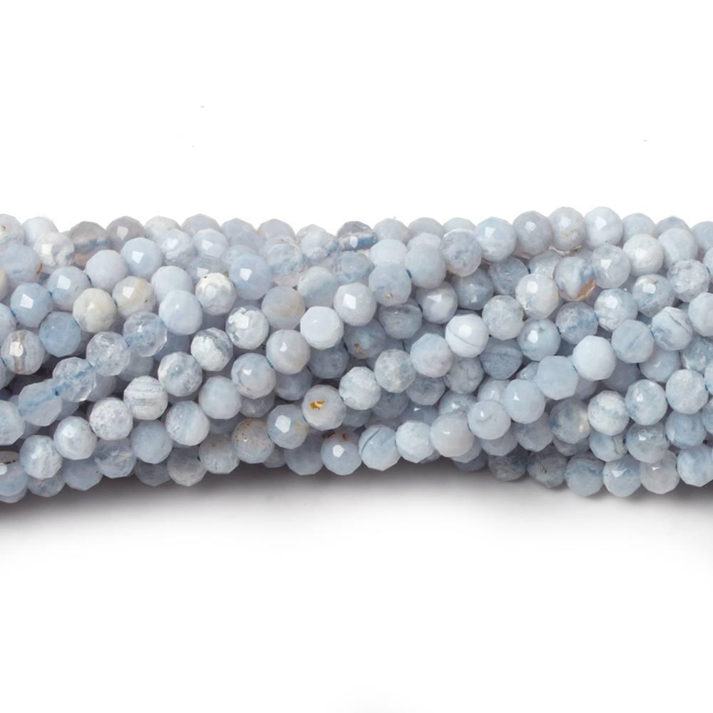 3mm Blue Lace Agate MicroFaceted rondelles 13 inch 150 beads - The Bead Traders