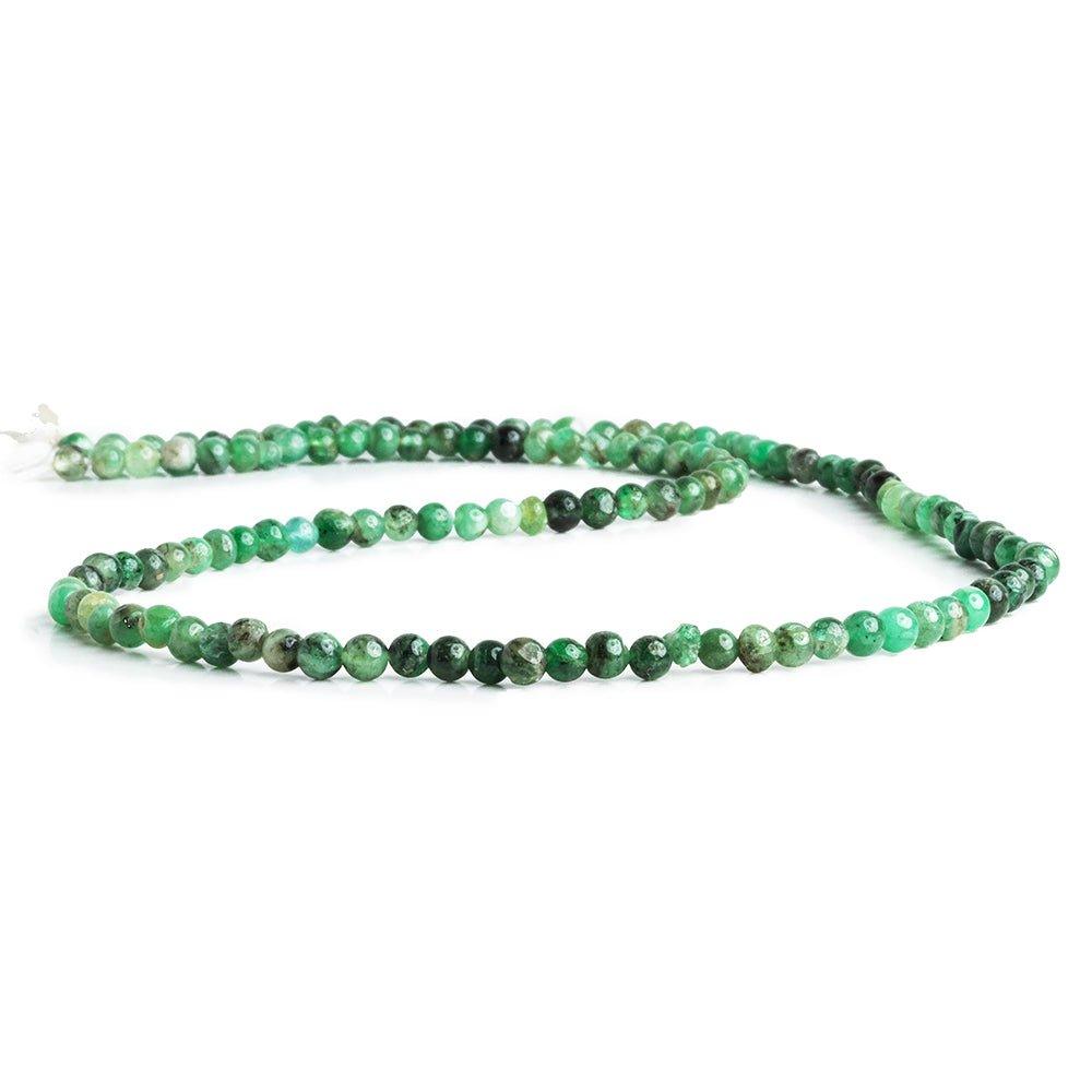 3mm Brazilian Emerald Plain Round Beads 14 inch 125 pieces - The Bead Traders