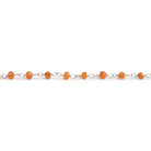 3mm Carnelian Rondelle Silver Chain 39 pieces - The Bead Traders