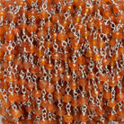 3mm Carnelian Rondelle Silver Chain 39 pieces - The Bead Traders