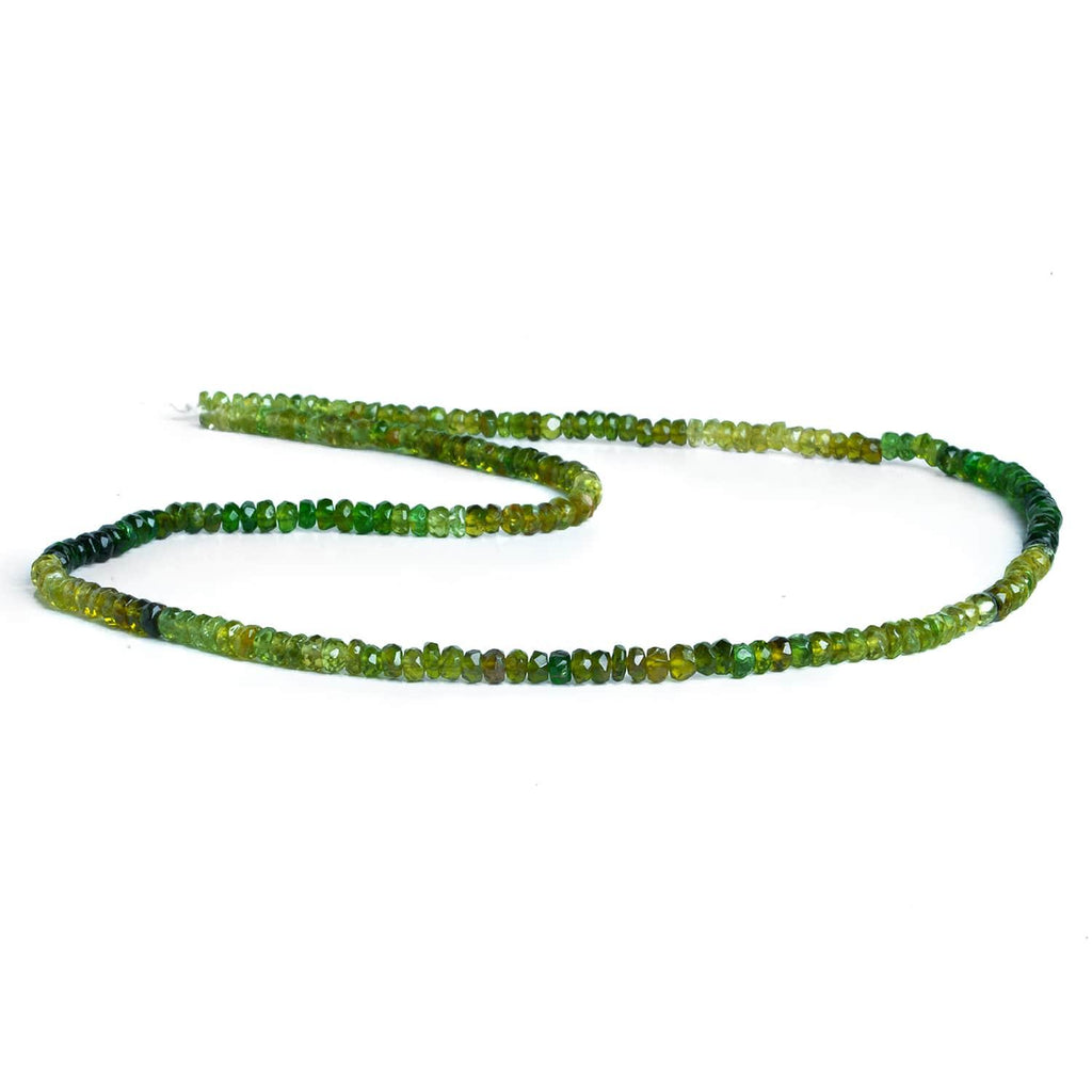3mm Chrome Green Tourmaline Rondelles 15 inch 200 beads - The Bead Traders