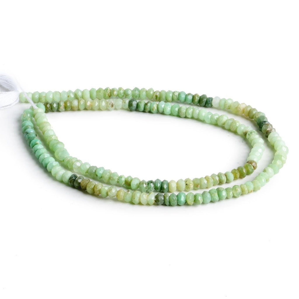 3mm Chrysoprase Faceted Rondelles 13 inch 150 beads - The Bead Traders