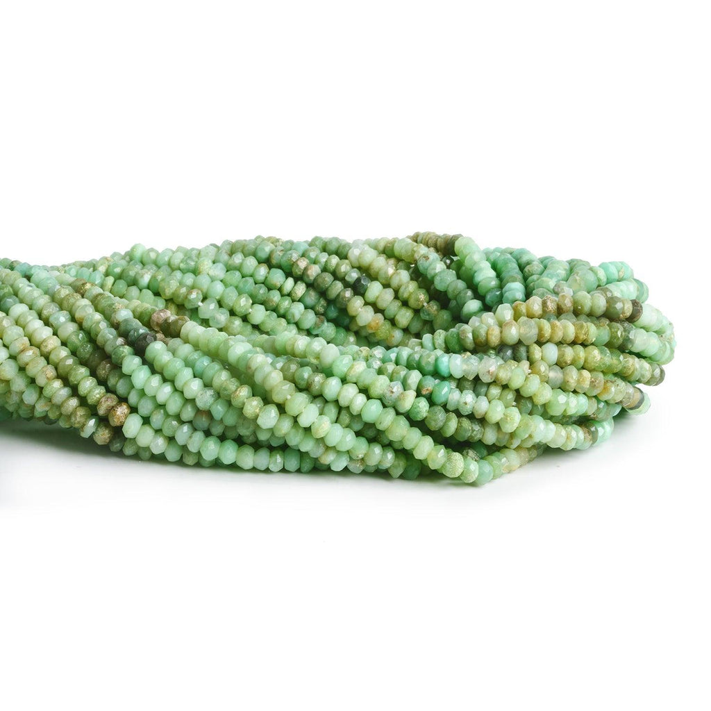 3mm Chrysoprase Faceted Rondelles 13 inch 150 beads - The Bead Traders