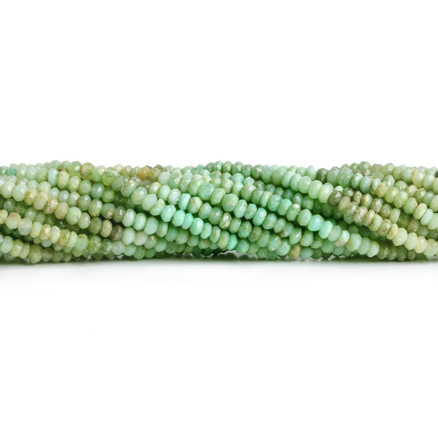 3mm Chrysoprase Faceted Rondelles 13 inch 150 beads - The Bead Traders