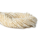 3mm Cream Moonstone microfaceted round beads 13 inch 100 pieces - The Bead Traders
