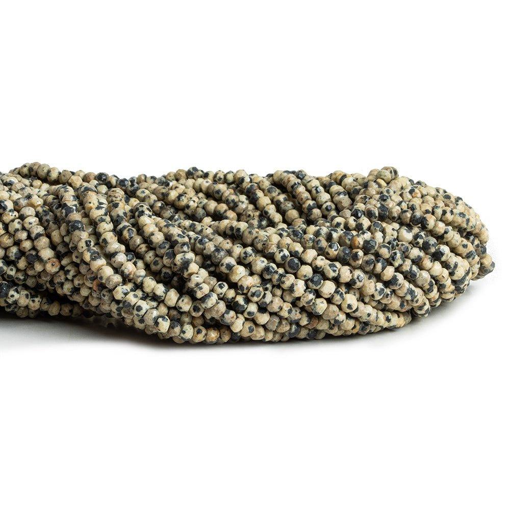 3mm Dalmatian Jasper Faceted Rondelle Beads 13 inch 115 pieces - The Bead Traders