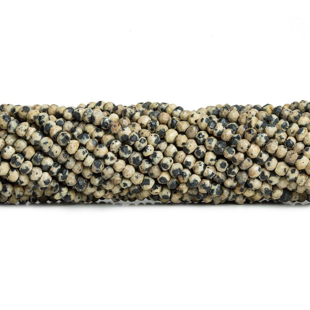 3mm Dalmatian Jasper Faceted Rondelle Beads 13 inch 115 pieces - The Bead Traders