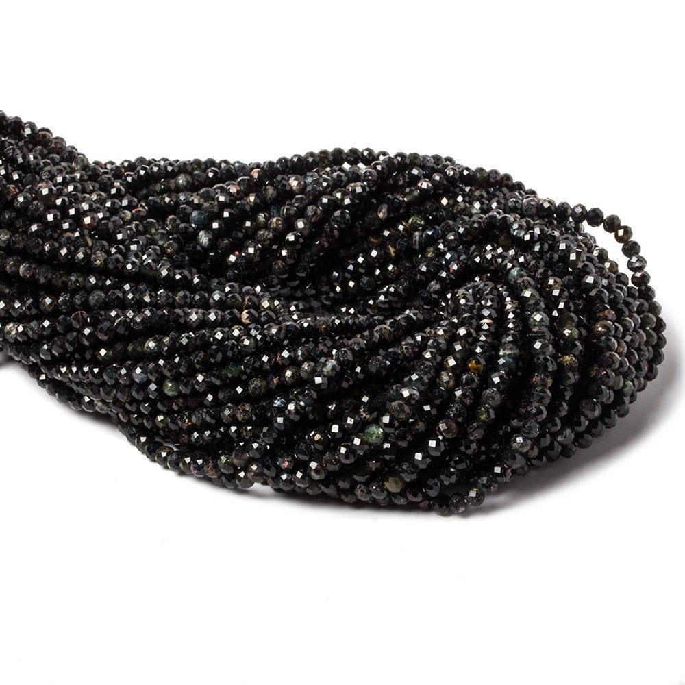 3mm Dark MultiColor Tourmaline MicroFaceted rondelles 13 inch 122 beads - The Bead Traders