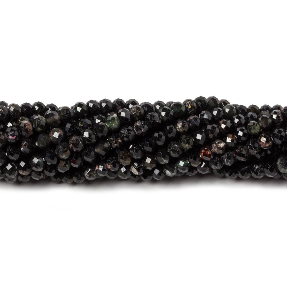 3mm Dark MultiColor Tourmaline MicroFaceted rondelles 13 inch 122 beads - The Bead Traders