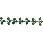 3mm Forest Green Crystal rondelle Black Dangling Chain by the foot 97 beads - The Bead Traders