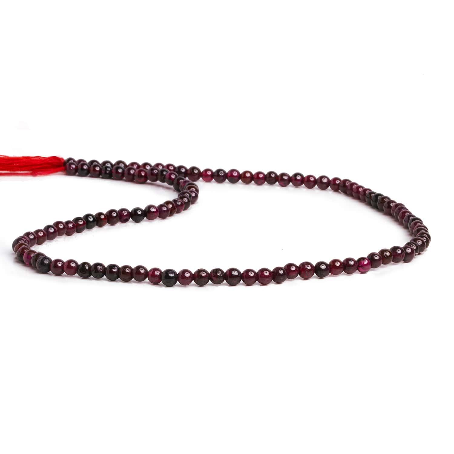 3mm Garnet Plain Round Beads 13 inch 100 pieces - The Bead Traders