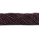 3mm Garnet Plain Round Beads 13 inch 100 pieces - The Bead Traders