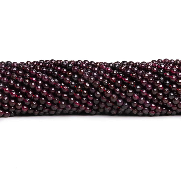 3mm Garnet Plain Round Beads 13 inch 100 pieces