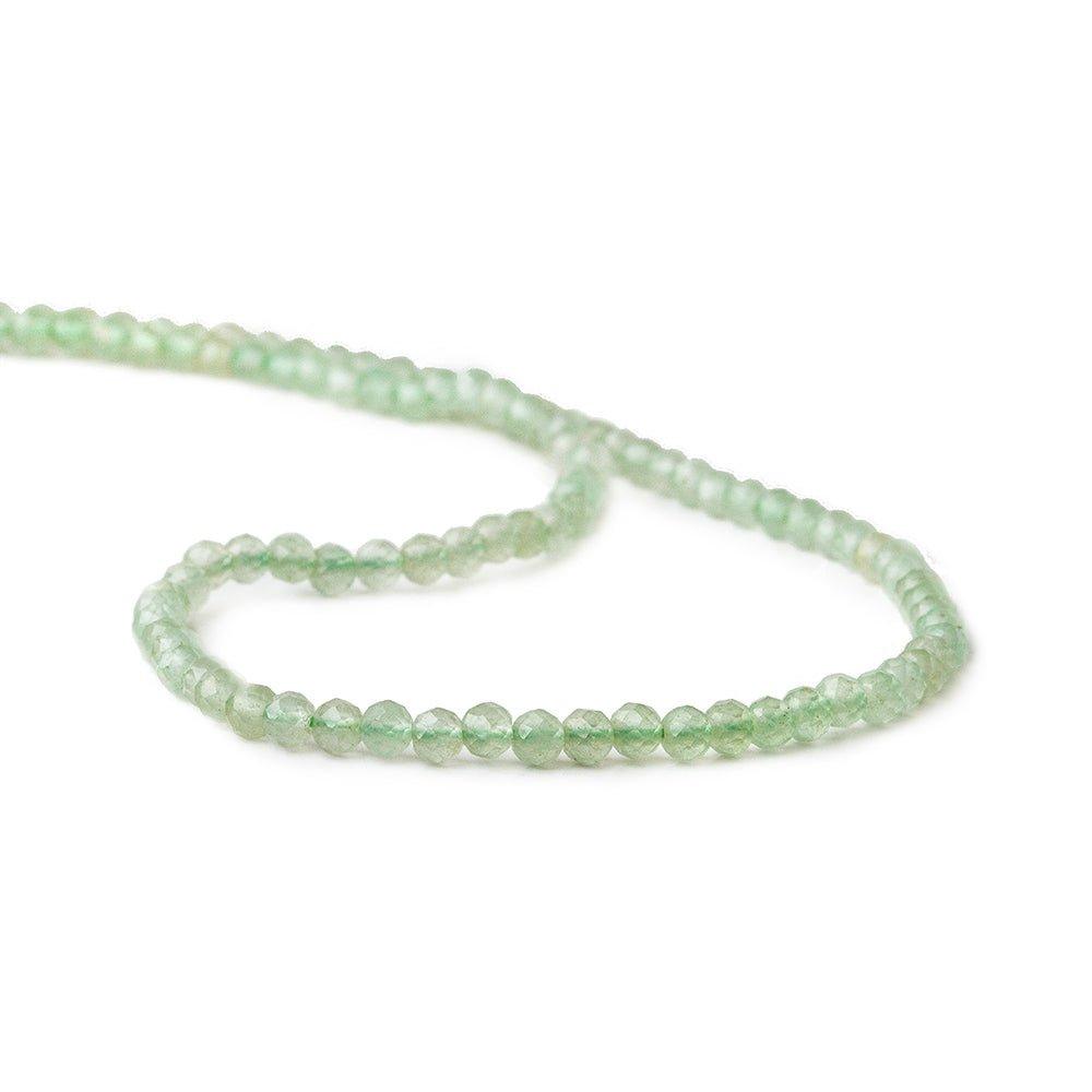 3mm Green Aventurine microfaceted round beads 13 inch 110 pieces - The Bead Traders