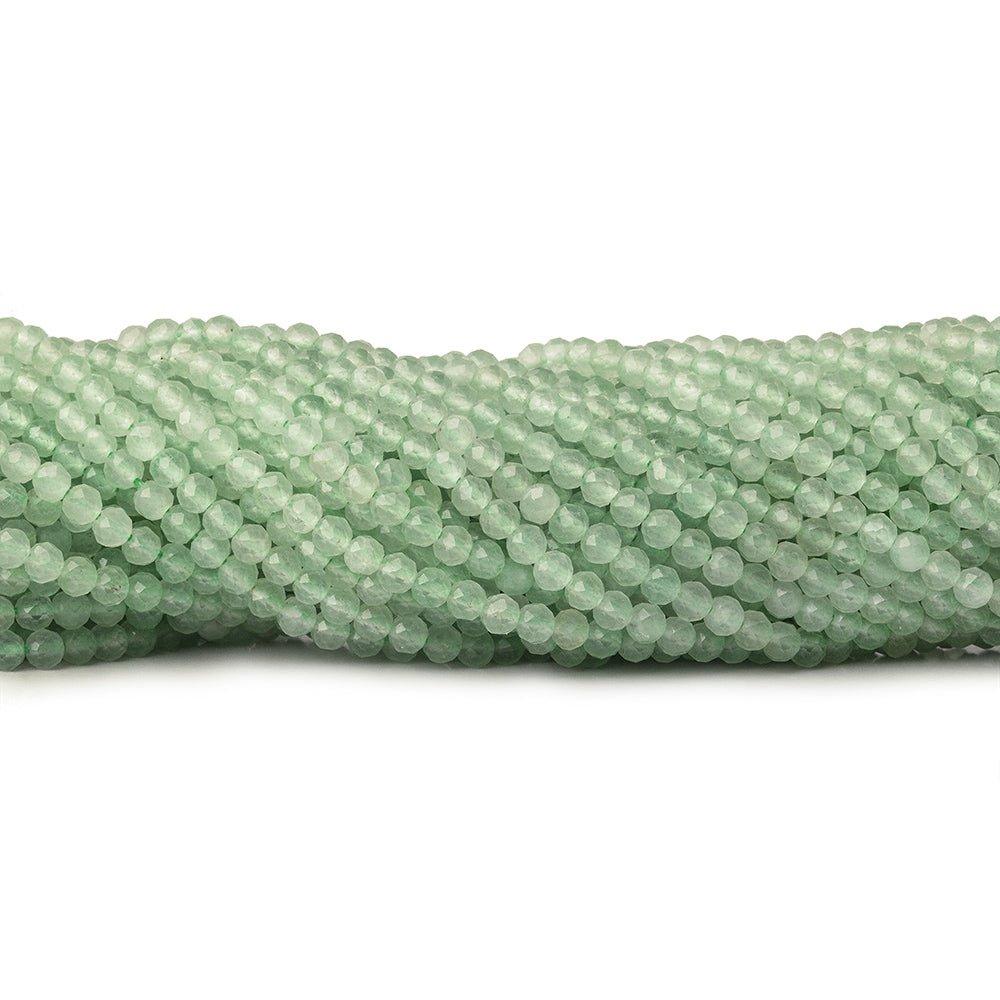 3mm Green Aventurine microfaceted round beads 13 inch 110 pieces - The Bead Traders