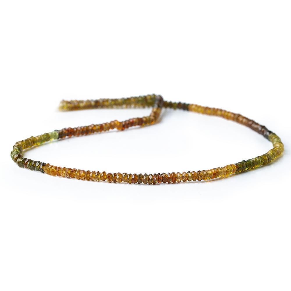 3mm Green & Brown Tourmaline Beads Faceted Rondelle 13.5 inch 215 pieces AA - The Bead Traders